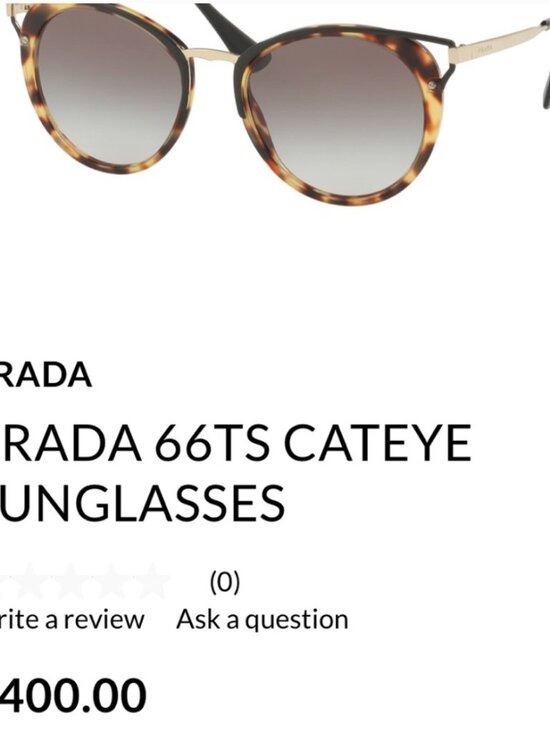 Prada Elegant Black and Gold Cateye/Aviator Style Sunglasses main image 6